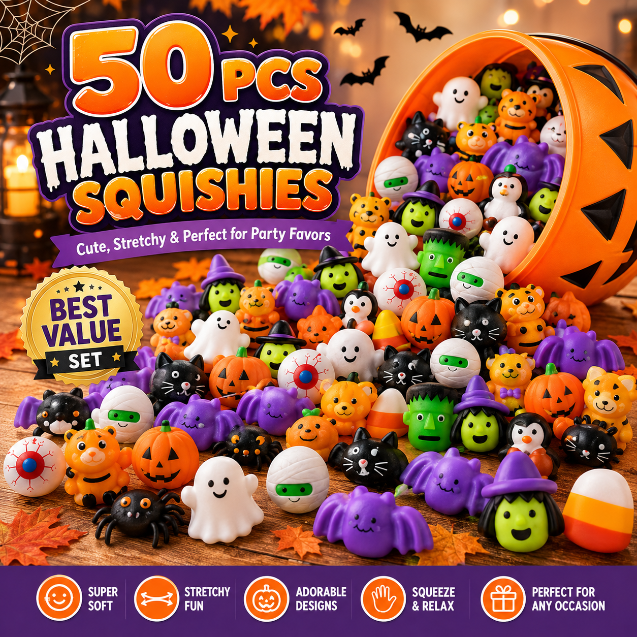 🔥 Last Day 60% OFF — 50PCS Halloween Mochi Squishy Toys for Party Favors & Spooky Fun 🎃 - Image 1